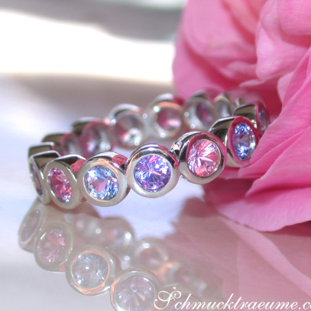 Gorgeous Pastel Sapphire Eternity Ring