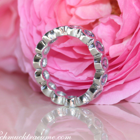 Gorgeous Pastel Sapphire Eternity Ring