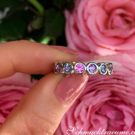 Gorgeous Pastel Sapphire Eternity Ring