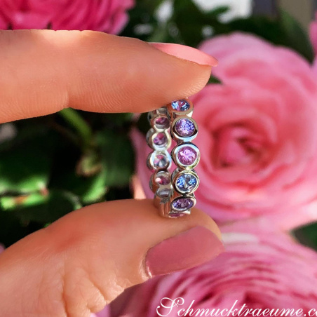Gorgeous Pastel Sapphire Eternity Ring