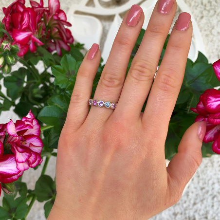 Gorgeous Pastel Sapphire Eternity Ring