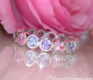 Gorgeous Pastel Sapphire Eternity Ring