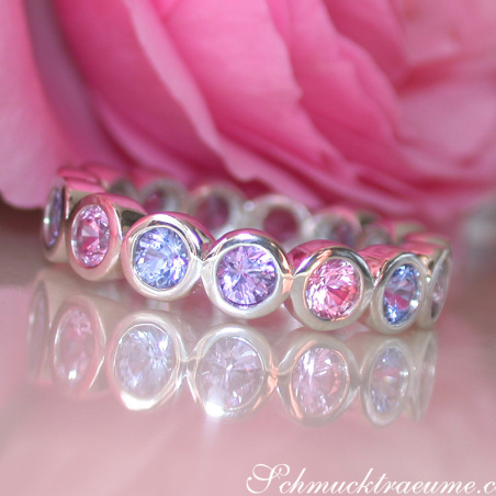 Gorgeous Pastel Sapphire Eternity Ring