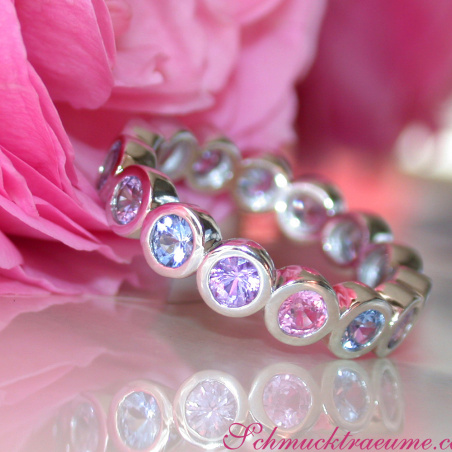 Gorgeous Pastel Sapphire Eternity Ring