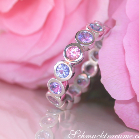 Gorgeous Pastel Sapphire Eternity Ring