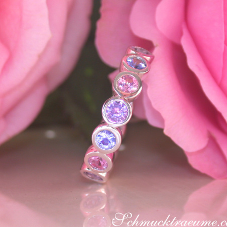 Gorgeous Pastel Sapphire Eternity Ring