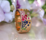 Multicolor Regenbogen Saphir Sternenhimmel Ring