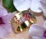 Multicolor Regenbogen Saphir Sternenhimmel Ring