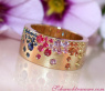 Multicolor Regenbogen Saphir Sternenhimmel Ring