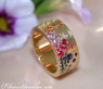 Multicolor Regenbogen Saphir Sternenhimmel Ring