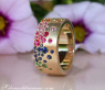 Magnificent Rainbow Sapphire Band (Starry Sky Style)