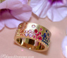 Multicolor Regenbogen Saphir Sternenhimmel Ring