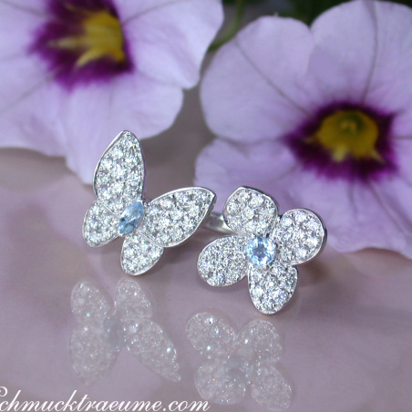 Feminine Diamond Ring "Butterfly meets Flower"
