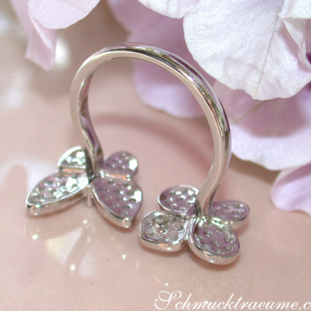 Feminine Diamond Ring "Butterfly meets Flower"