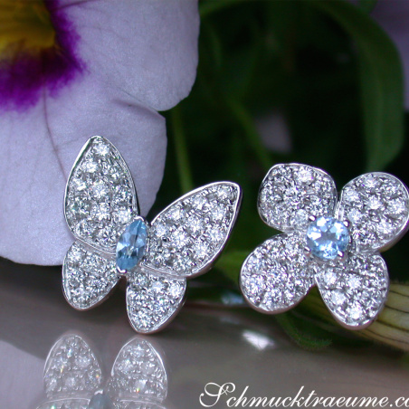 Feminine Diamond Ring "Butterfly meets Flower"