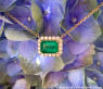 Smaragd Halskette mit Brillanten in Gelbgold 585
