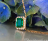 Smaragd Halskette mit Brillanten in Gelbgold 585