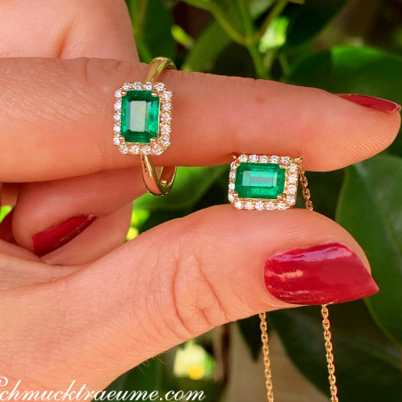 Smaragd Ring und Halskette
