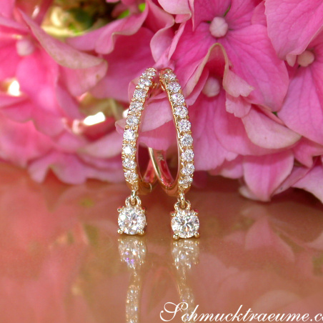 Ohrringe Creolen mit Brillant Diamant