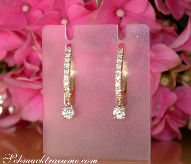 Ohrringe Creolen mit Brillant Diamant