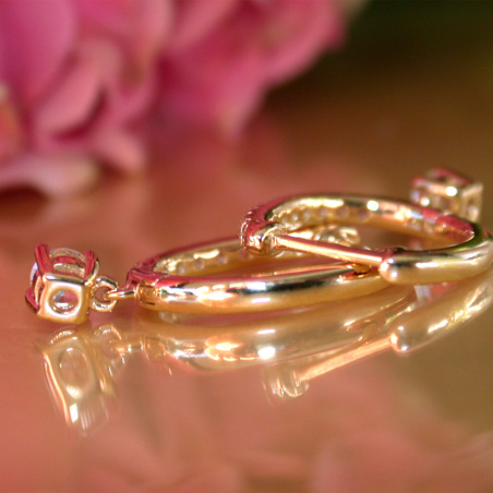 Ohrringe Creolen mit Brillant Diamant