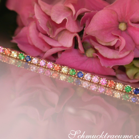 Bildschönes Multicolor Saphir Tennisarmband