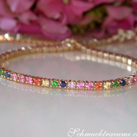 Bildschönes Multicolor Saphir Tennisarmband