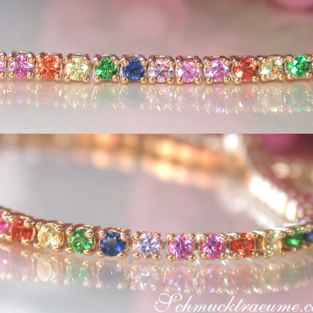 Bildschönes Multicolor Saphir Tennisarmband