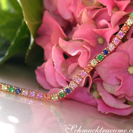 Bildschönes Multicolor Saphir Tennisarmband