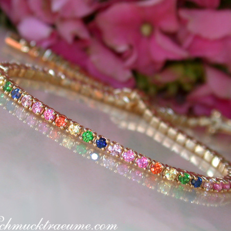 Bildschönes Multicolor Saphir Tennisarmband