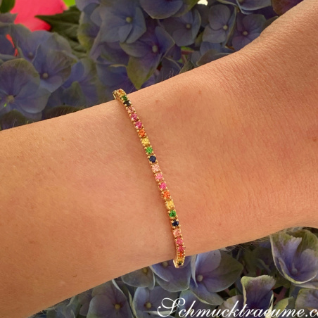 Bildschönes Multicolor Saphir Tennisarmband