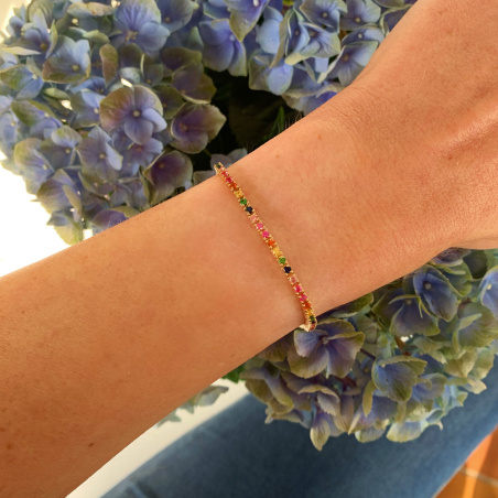 Bildschönes Multicolor Saphir Tennisarmband
