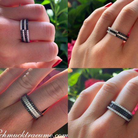 Convertible Black and White Diamond Eternity Ring