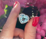 Aquamarin Herz Ring mit Diamanten