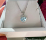 Delicate Aquamarine Heart Pendant with Diamonds