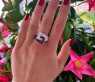 Extravagant Black & White Diamond Belt Ring