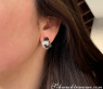 Extravagant Black & White Diamond Belt Earrings