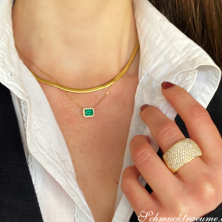Smaragd Halskette mit Brillanten