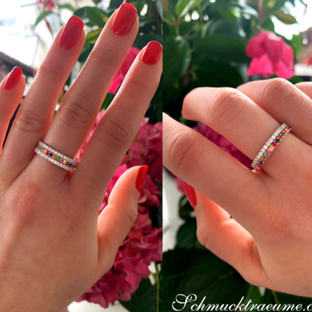 Cute Diamond Eternity Ring in White gold 14k