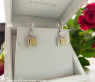 Beautiful Dangling Earrings with White & Yellow Diamonds