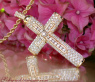 Precious Diamond Cross in Cross Pendant in Yellow Gold 18k
