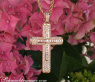 Precious Diamond Cross in Cross Pendant in Yellow Gold 18k