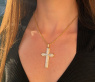 Precious Diamond Cross in Cross Pendant in Yellow Gold 18k