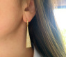 Interesting Dangling Earrings with Diamonds in Yellowgold