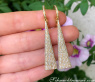 Interesting Dangling Earrings with Diamonds in Yellowgold