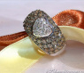 Natural Brown & White Diamond Heart Ring