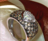 Natural Brown & White Diamond Heart Ring