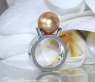 Heavy Golden Southsea Pearl Ring