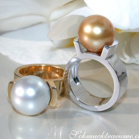 Heavy Golden Southsea Pearl Ring