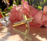 Brillanten Kreuz Anhänger in Gelbgold 750